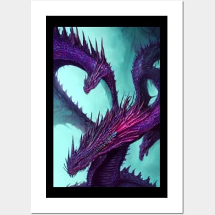 purple dragons Posters and Art